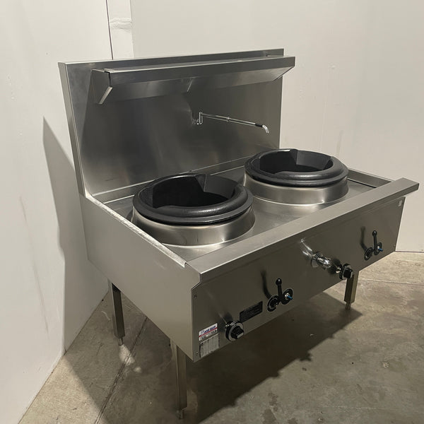 B&S UFWWK-2 Waterless 2 Hole Wok Table (2)