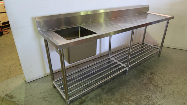 S/S SINK BENCH W/ SBACK 2400X600 (1)