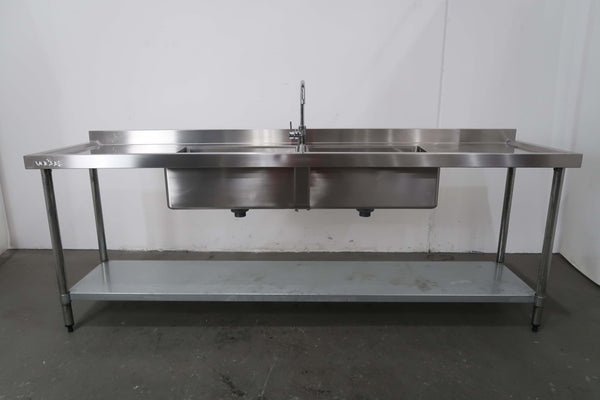 Vogue Double Sink Bench With Splashback (3)