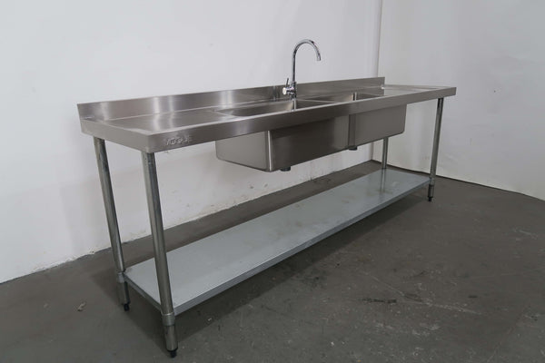 Vogue Double Sink Bench With Splashback (4)