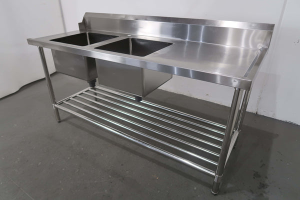 Stainless Steel Bench with Double Skink (2)