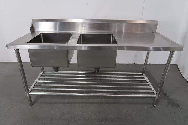 Stainless Steel Bench with Double Skink (3)