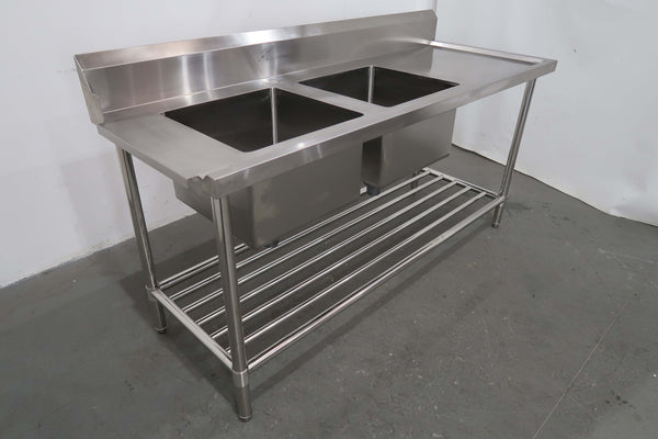 Stainless Steel Bench with Double Skink (4)