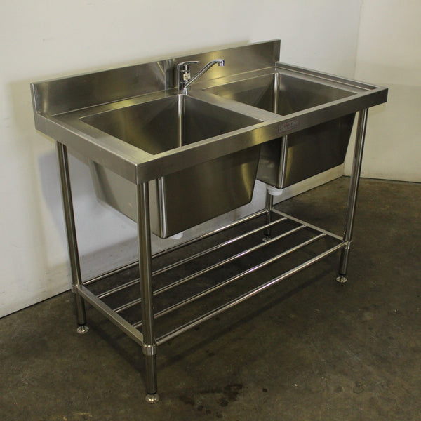 1200mm Stainless Steel Double Sink Bench (2)