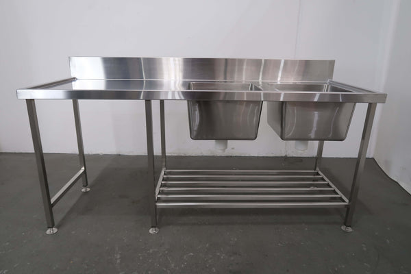Stainless Steel Double Sink Bench (3)