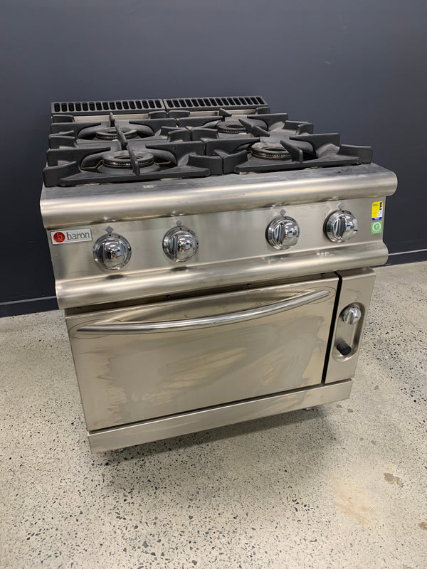 BARON 900 SER. 4 BURNER RANGE NAT GAS OVEN