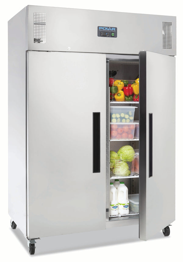 Polar G-Series 2 Door Upright Fridge Stainless Steel 1200L