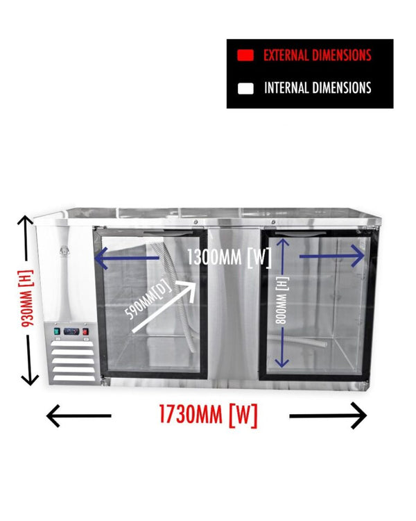 Kegs Off Tap KegMaster Super Deluxe Double Door Kegerator XL - Under Counter Keg Fridge