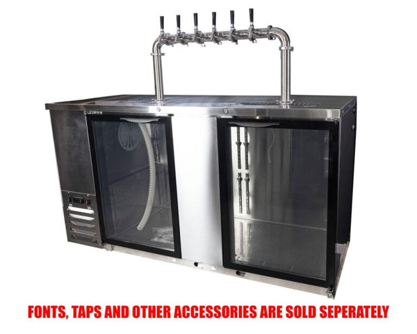Kegs Off Tap KegMaster Super Deluxe Double Door Kegerator XL - Under Counter Keg Fridge