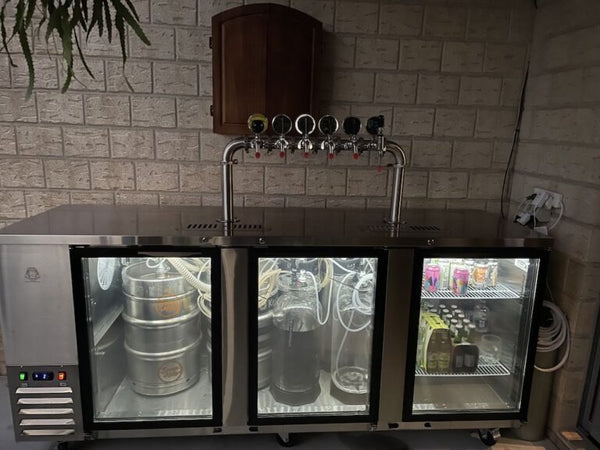Kegs Off Tap KegMaster Super Deluxe Triple Door Kegerator - Under Counter Keg Fridge