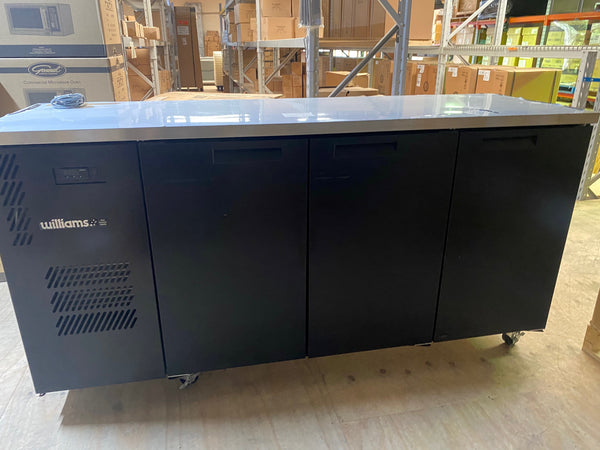 Williams HCS3UFBSDCBB 3 SOLID DR CAMEO BACK BAR - Black