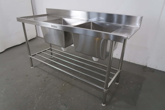 Stainless Steel Double Sink Bench (2)