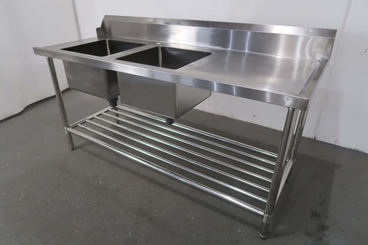 Stainless Steel Bench with Double Skink (2)