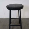 Saltash Bar Stool Round BLACK PU SEAT Ba (2)