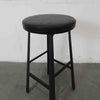 Saltash Bar Stool Round BLACK PU SEAT Ba (3)