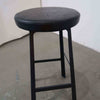 Saltash Bar Stool Round BLACK PU SEAT Ba (4)