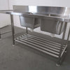 Stainless Steel Double Sink Bench (2)
