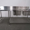 Stainless Steel Double Sink Bench (3)
