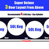 Kegs Off Tap KegMaster Super Deluxe Triple Door Kegerator - Under Counter Keg Fridge