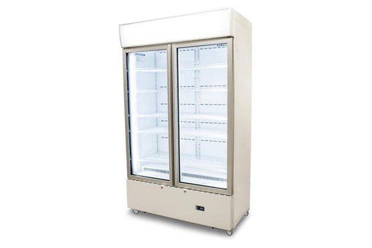 Chiller GM1000LWCAS UP/R Wht 2DR 960L - food Safe