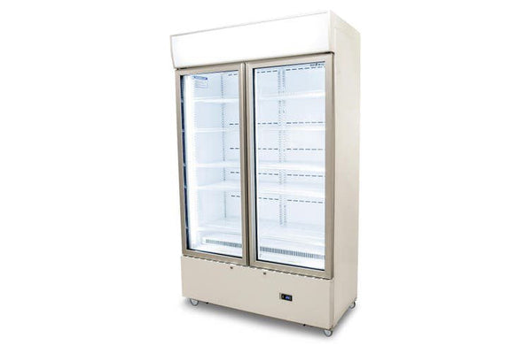 Chiller GM1000LWCAS UP/R Wht 2DR 960L - food Safe